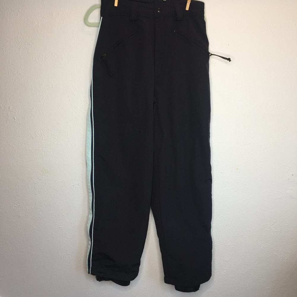 Drift, women's size L, performance board wear pant in black and robins egg blue.